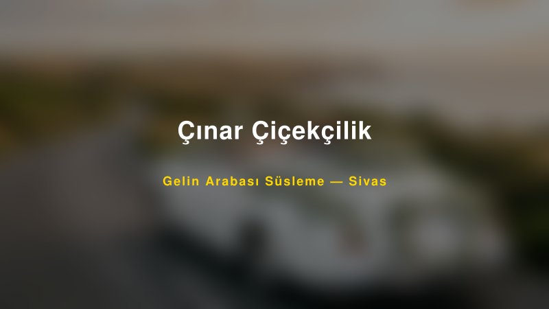 Çınar Çiçekçilik Sivas Gelin Arabası Süsleme